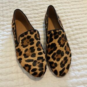 NWOT- J. Crew Factory Animal Print Women's Smoking Loafers